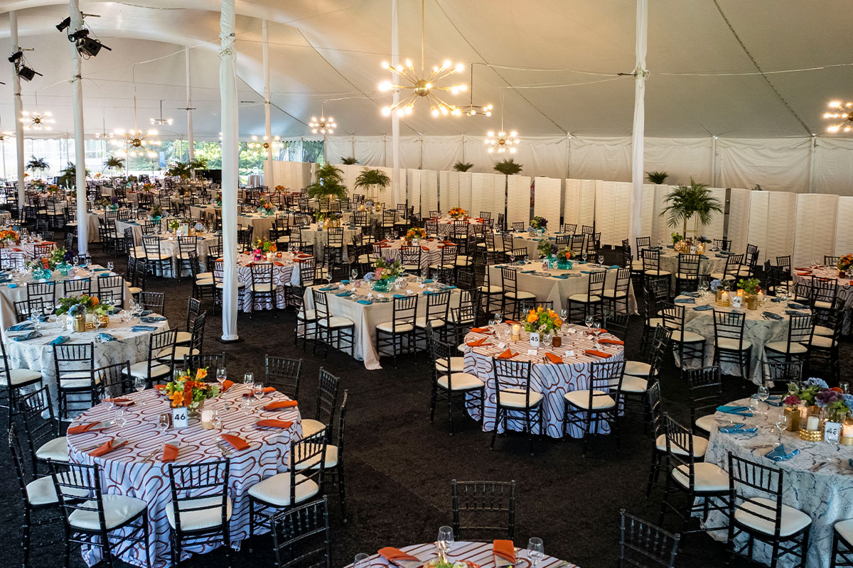 Tent decor at the 2024 Ravinia Gala