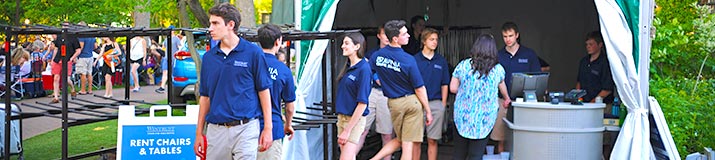 Rental tent with Ravinia employees